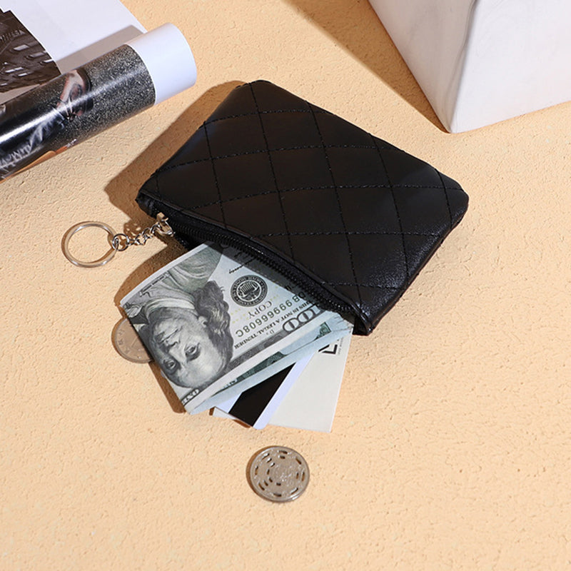 S-0028 Stylish Rhombic Grid PU Leather Zipper Coin Purse Cash Card Holder Women Small Wallet S-0028 Stylish Rhombic Grid PU Leather Zipper Coin Purse Cash Card Holder Women Small Wallet